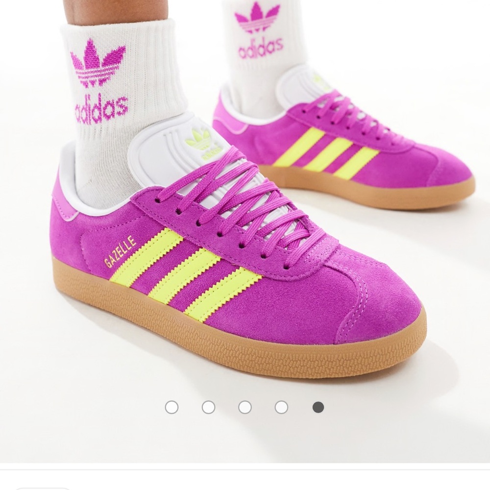 Adidas Gazelle Purple and Yellow Sneakers